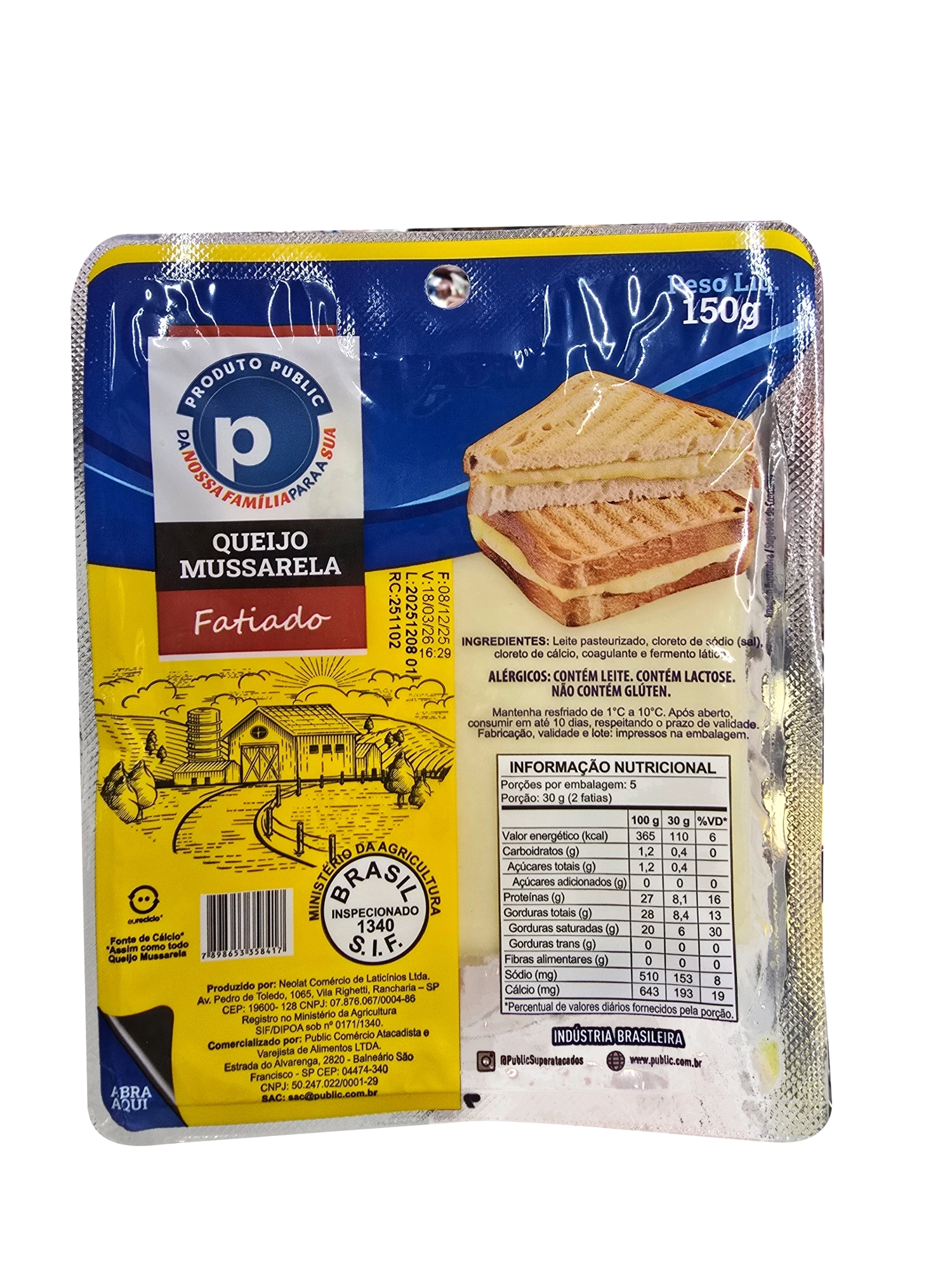 7 Caixas Mussarela Fatiado 400g 18un Public