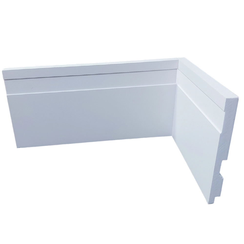 Rodapé De Poliestireno 10cm De Altura Branco Frisado POR METRO - Formix 3D