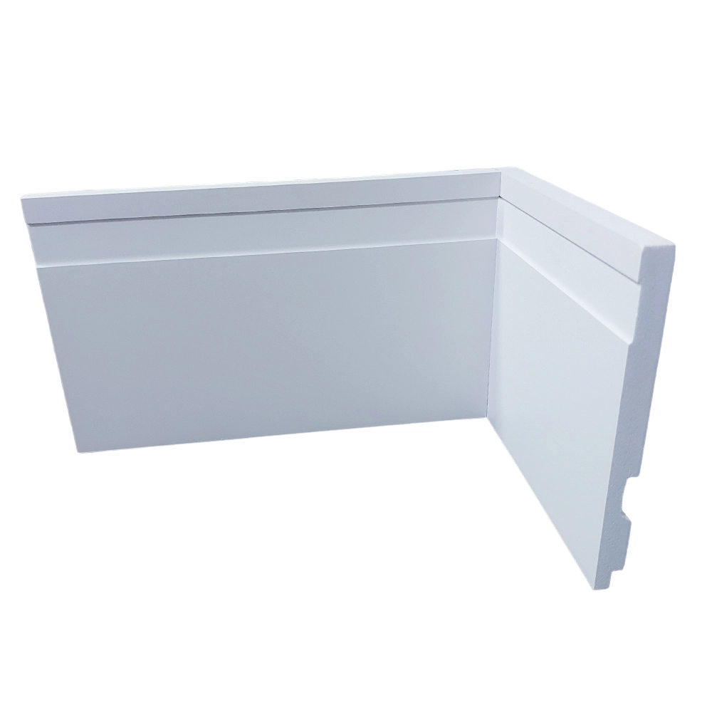 Rodapé De Poliestireno 12cm De Altura Branco Frisado POR METRO - Formix 3D