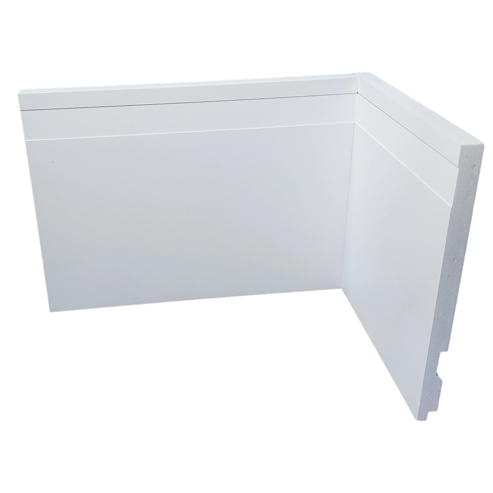 Rodapé De Poliestireno 15cm De Altura Branco Frisado POR METRO - Formix 3D