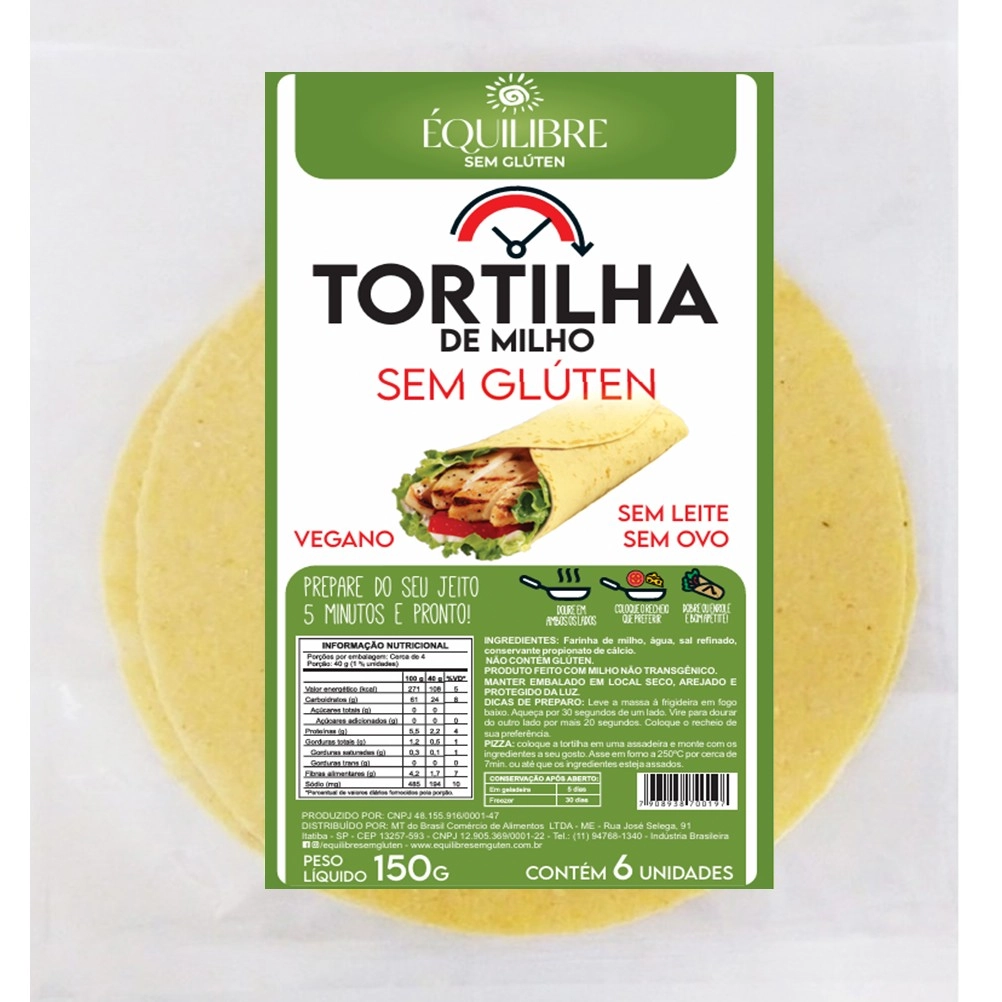Tortilha De Milho S/gluten Equilibre 150g