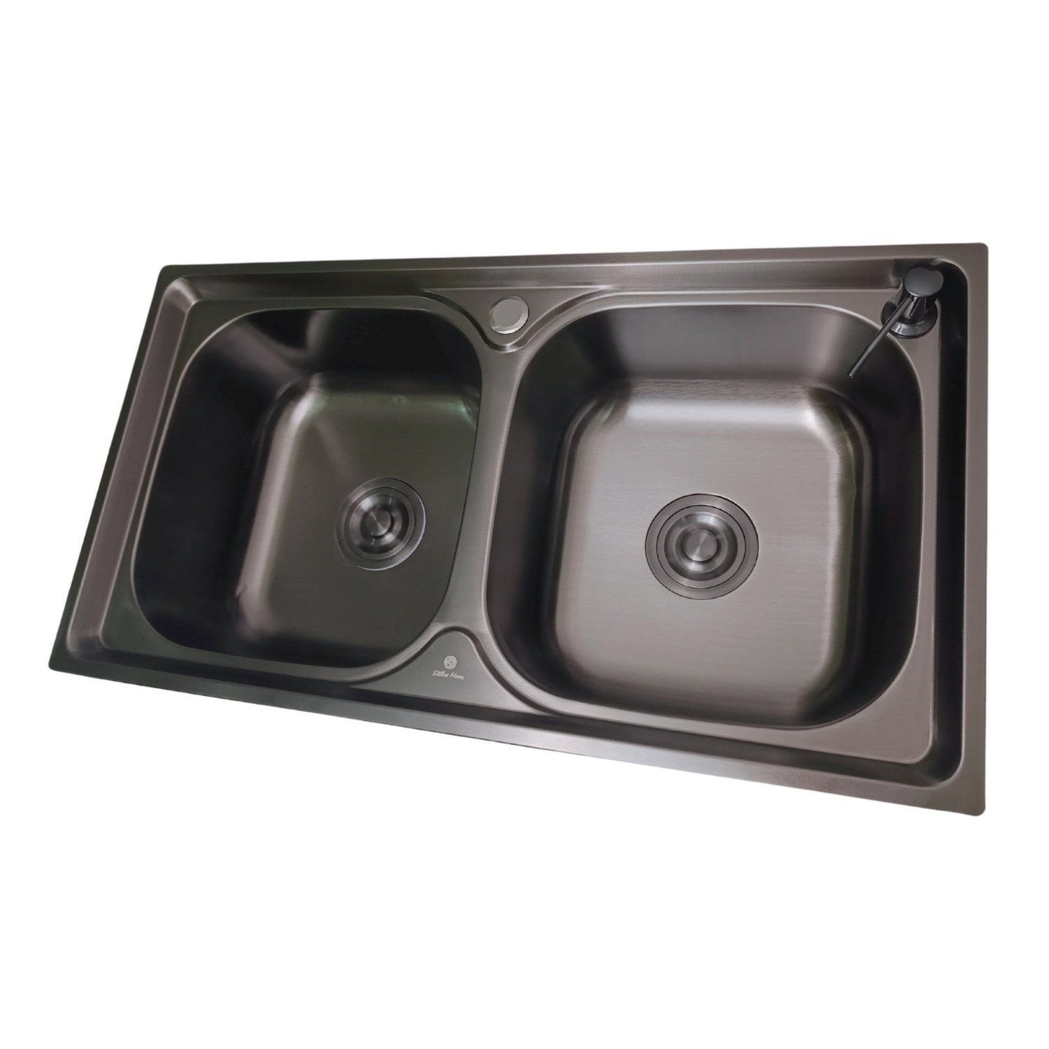 Cuba Dupla Gourmet Cozinha Aço Inox 304 Preta 78x43cm Preto