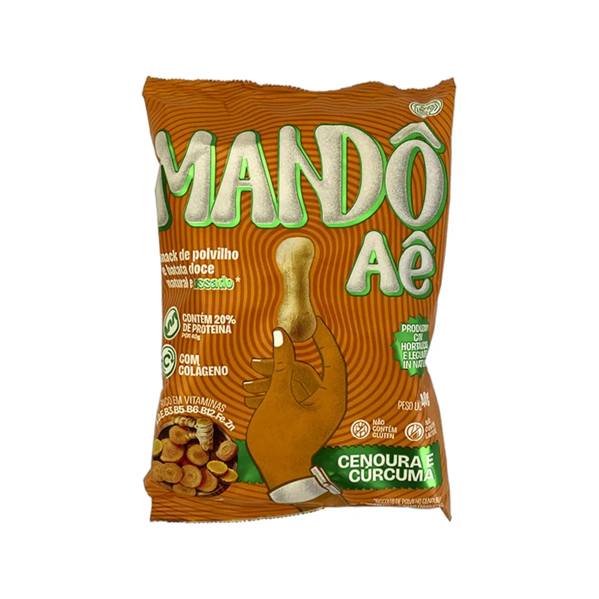 Biscoito de Polvilho Cenoura e Cúrcuma Mandô Aê 40g