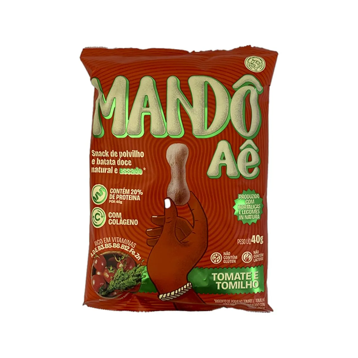Biscoito de Polvilho Tomate e Tomilho Mandô Aê 40g