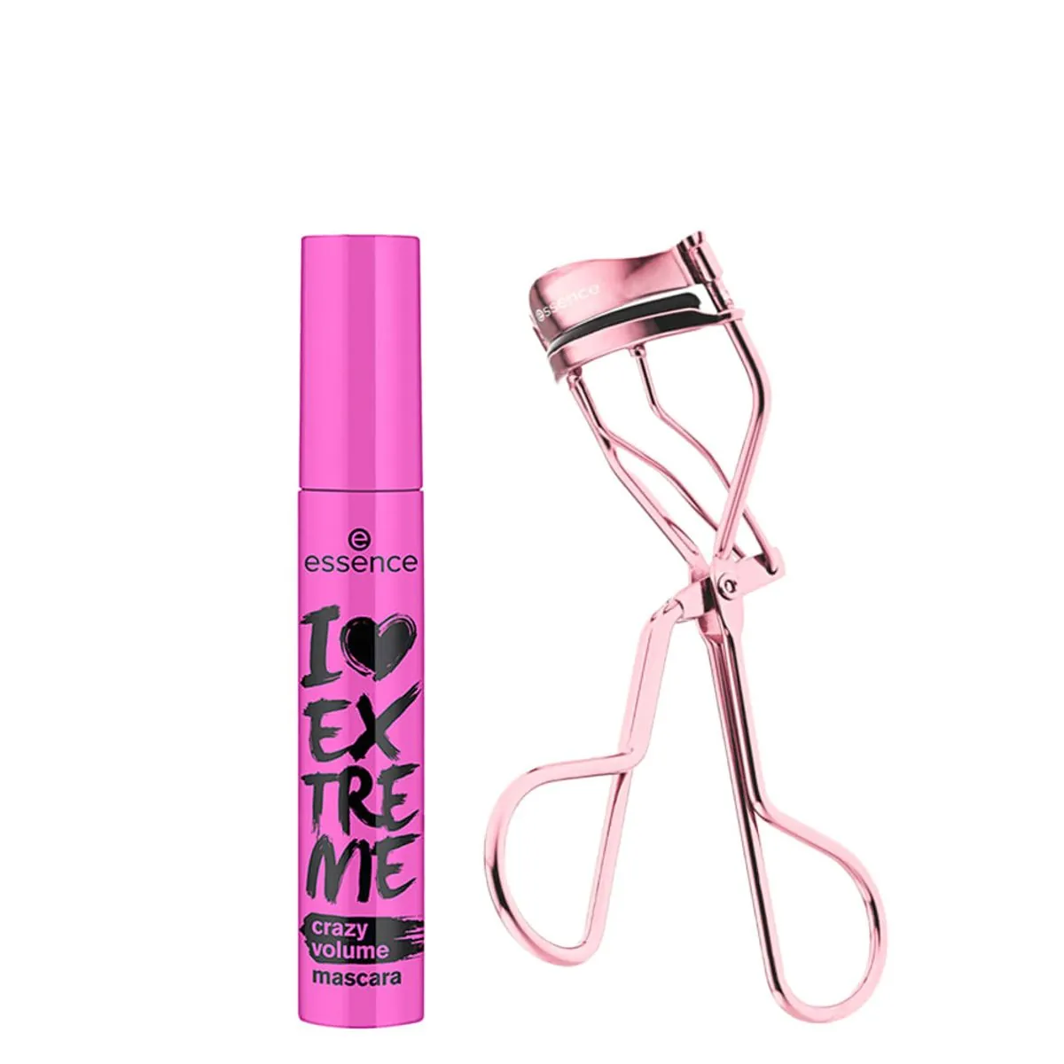 Kit Essence Modelador de Cílios All The Way Up + Máscara para Cílios de Volume I Love Extreme Crazy