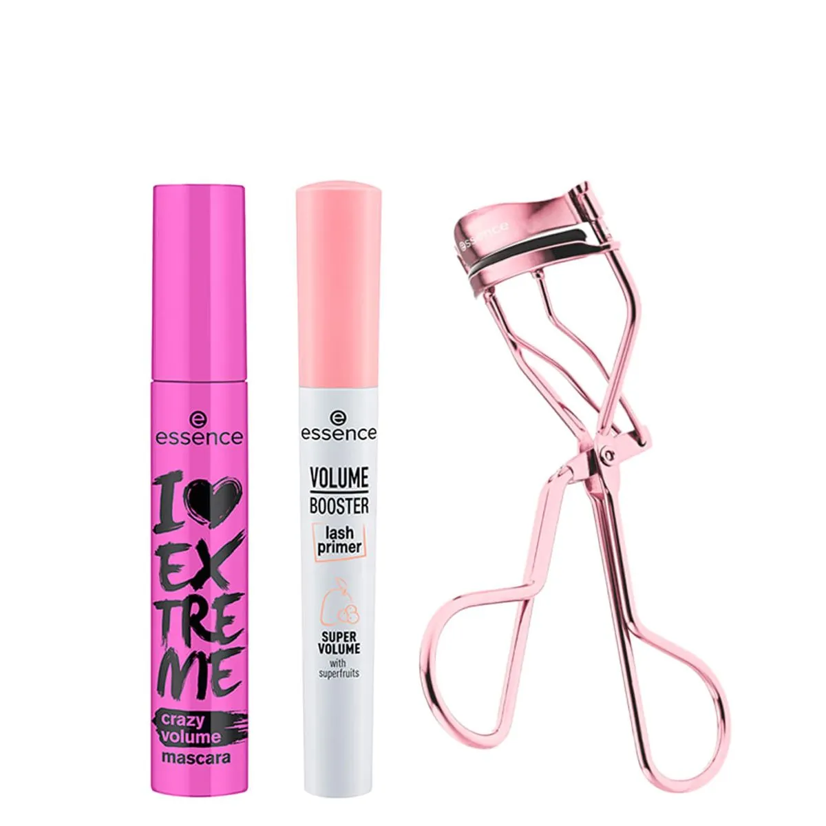 Kit Essence Modelador de Cílios All The Way Up + Primer para Cílios Alongadora Volume Branco + Másca