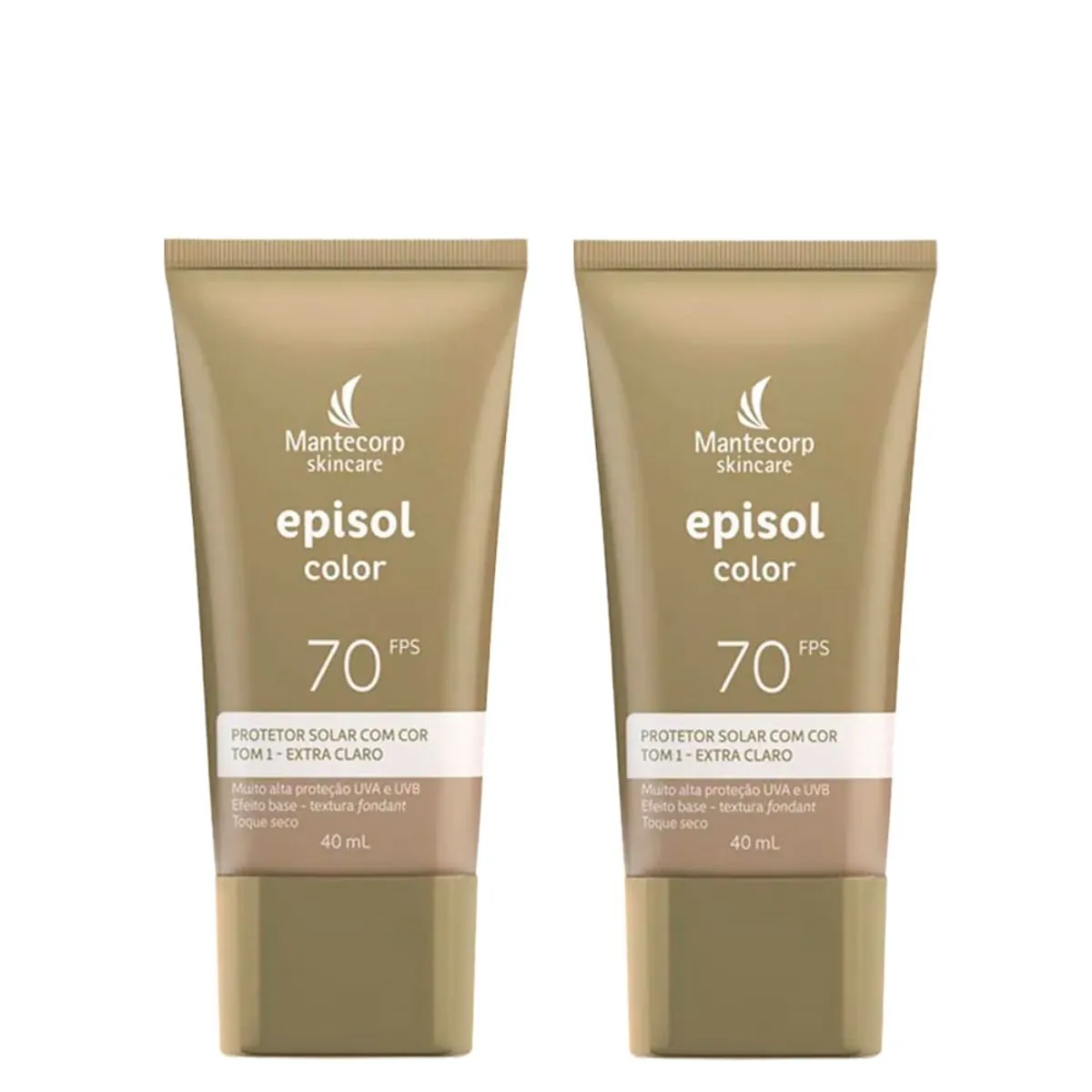 Kit Mantecorp Episol Color Protetor Solar Facial 1-Extra Cl Fps70 40Ml - 2 Unidades