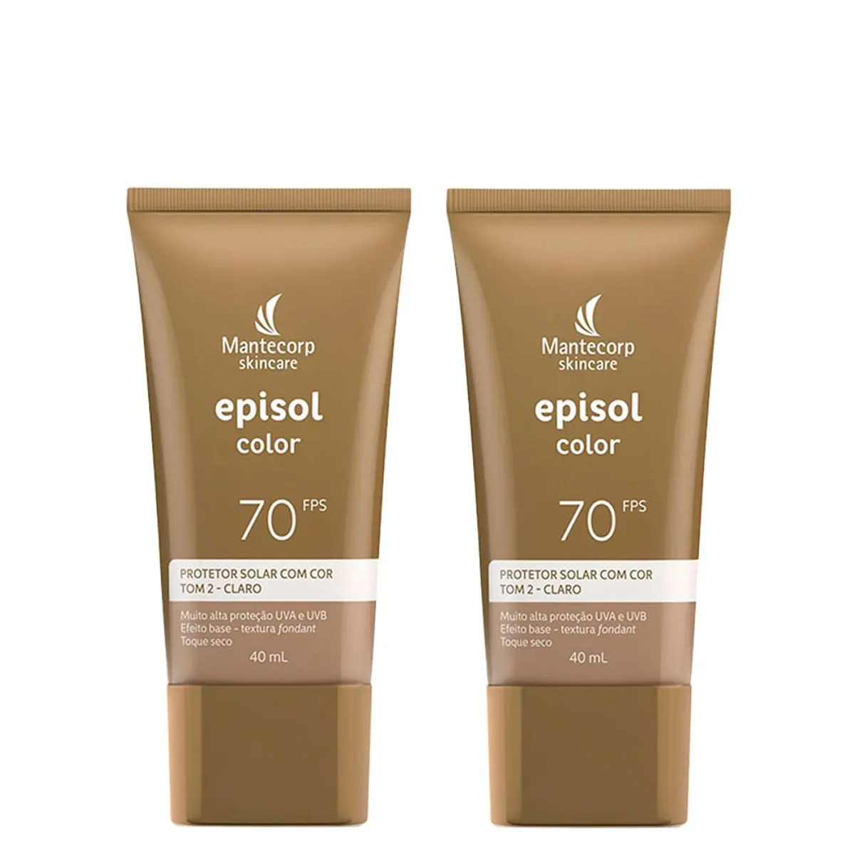 Kit Mantecorp Episol Color Protetor Solar Facial 2-Claro Fps70 40Ml - 2 Unidades