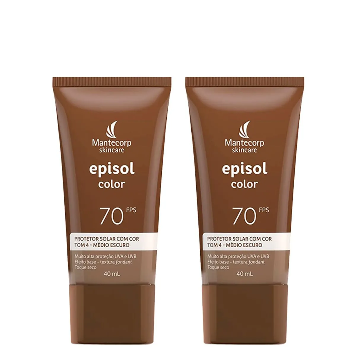 Kit Mantecorp Episol Color Protetor Solar Facial 4-Médio Escuro Fps70 40Ml - 2 Unidades