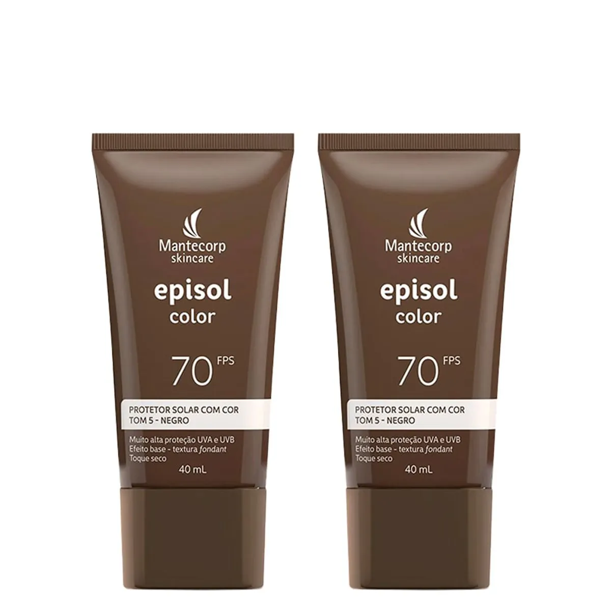Kit Mantecorp Episol Color Protetor Solar Facial 5-Negro Fps70 40Ml - 2 Unidades