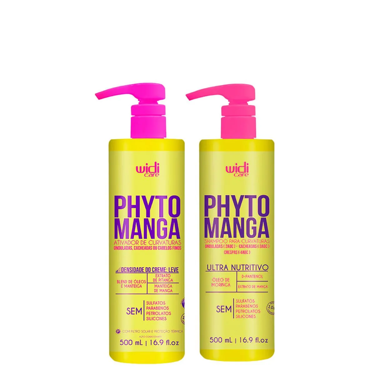 Kit Widi Care Phytomanga Ativador De Curvaturas Efeito Leve Cremes Para Pentear 500ml + Efeito Pesad
