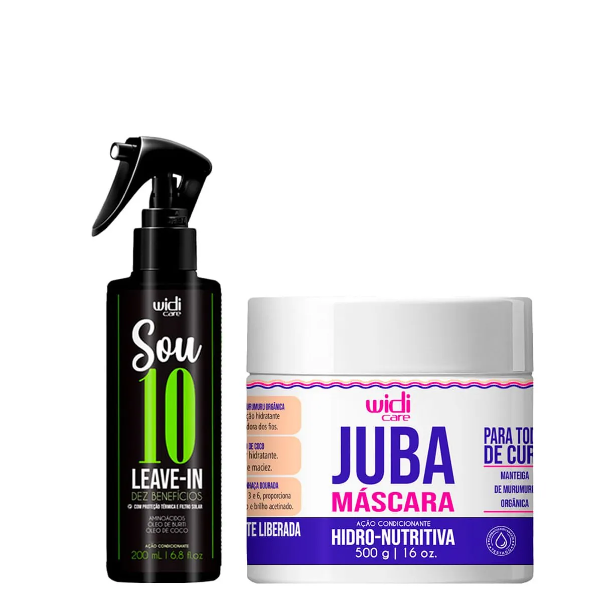 Kit Widi Care Juba Máscara 500ml + Leave-In Sou 10 200ml