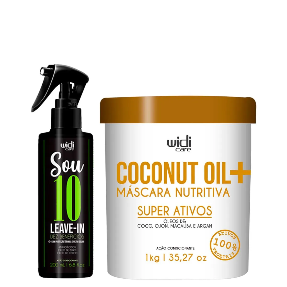 Kit Widi Care Coconut Máscara 1000ml + Leave-In Sou 10 200ml