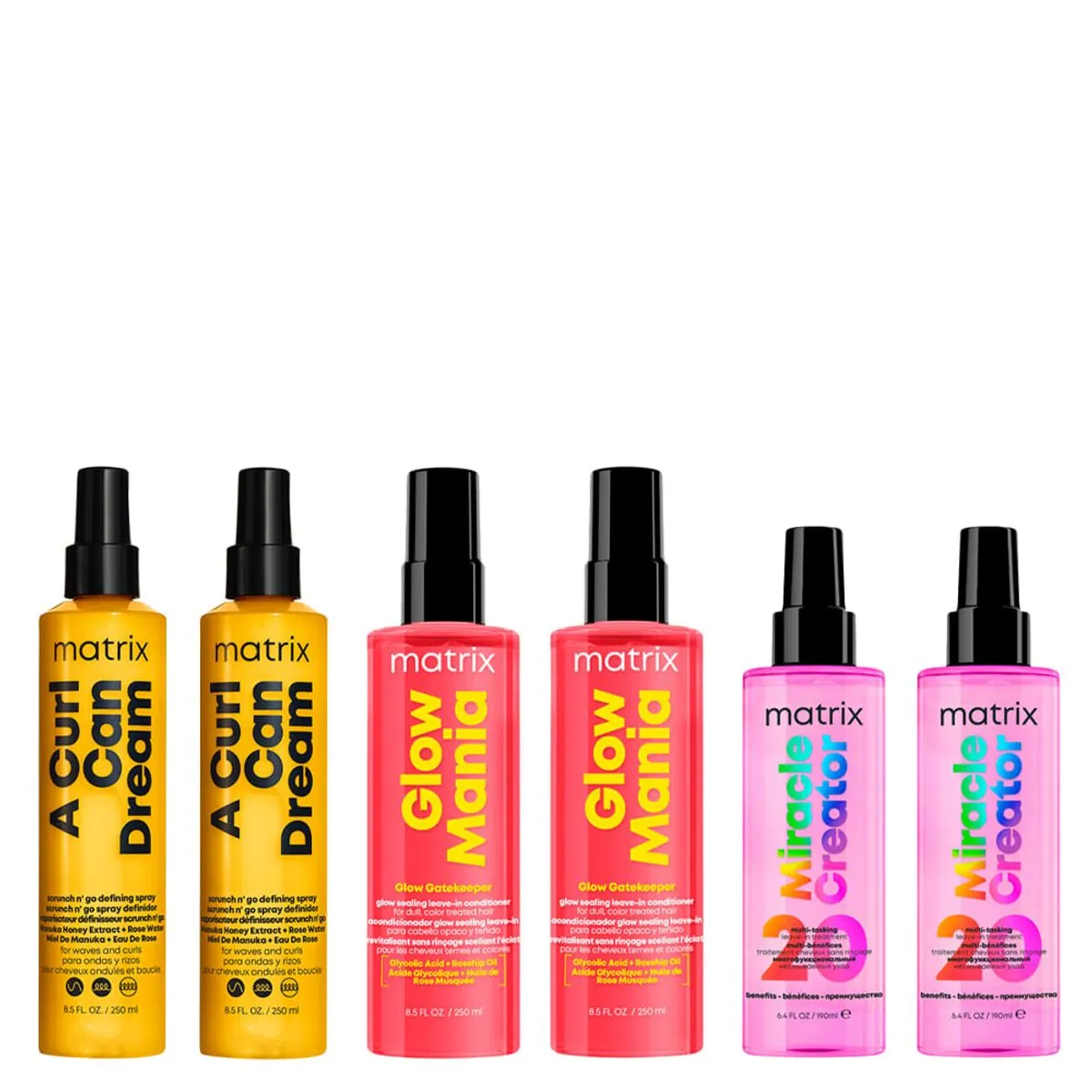 Kit Matrix Miracle Creator - 2 Produtos + Glow Mania + 2 Produtos + a Curl Can Dream - 2 Produtos
