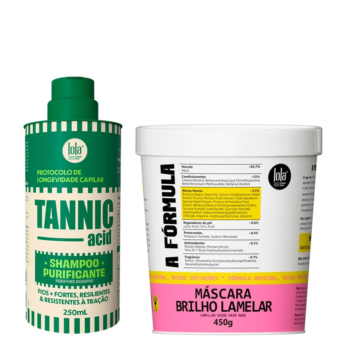 Kit Lola From Rio Tannic Shampoo 250ml + a Fórmula Máscara 450g