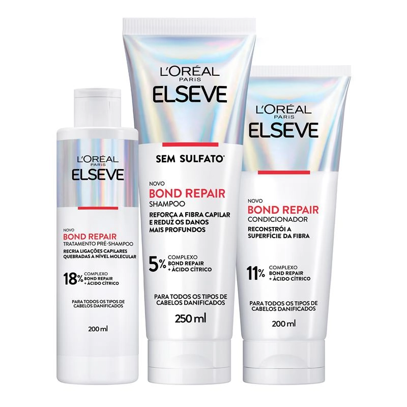 Kit Elseve Bond Repair Sh250ml Cond200ml Mas 200ml 1un