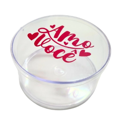 Cake Box Redonda Amo Voce Transp 375ml