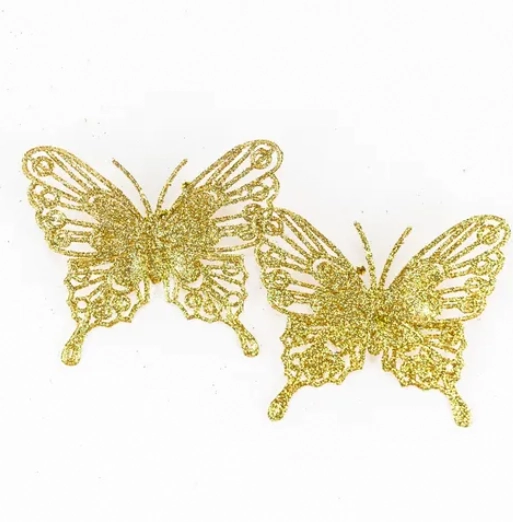 Borboleta Acetato Glitter 14x9cm C/2un Magizi