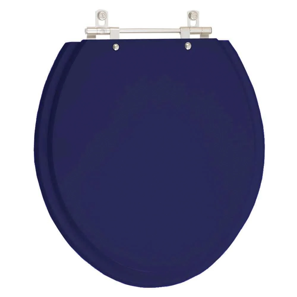 Assento Sanitário Laqueado Convencional Oval Azul Marinho