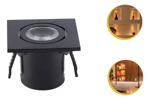 Kit 20 Spot Led Embutir Em Movel C/2 Unidades 1w Opus Oferta - Preto - 110v 220v (bivolt)