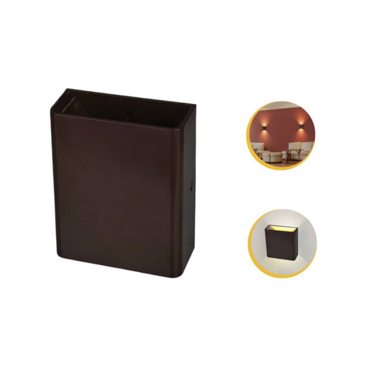 Kit 20 Arandela Led Efeito 2 Fachos Duplo 3w 3000k Opus - Marrom