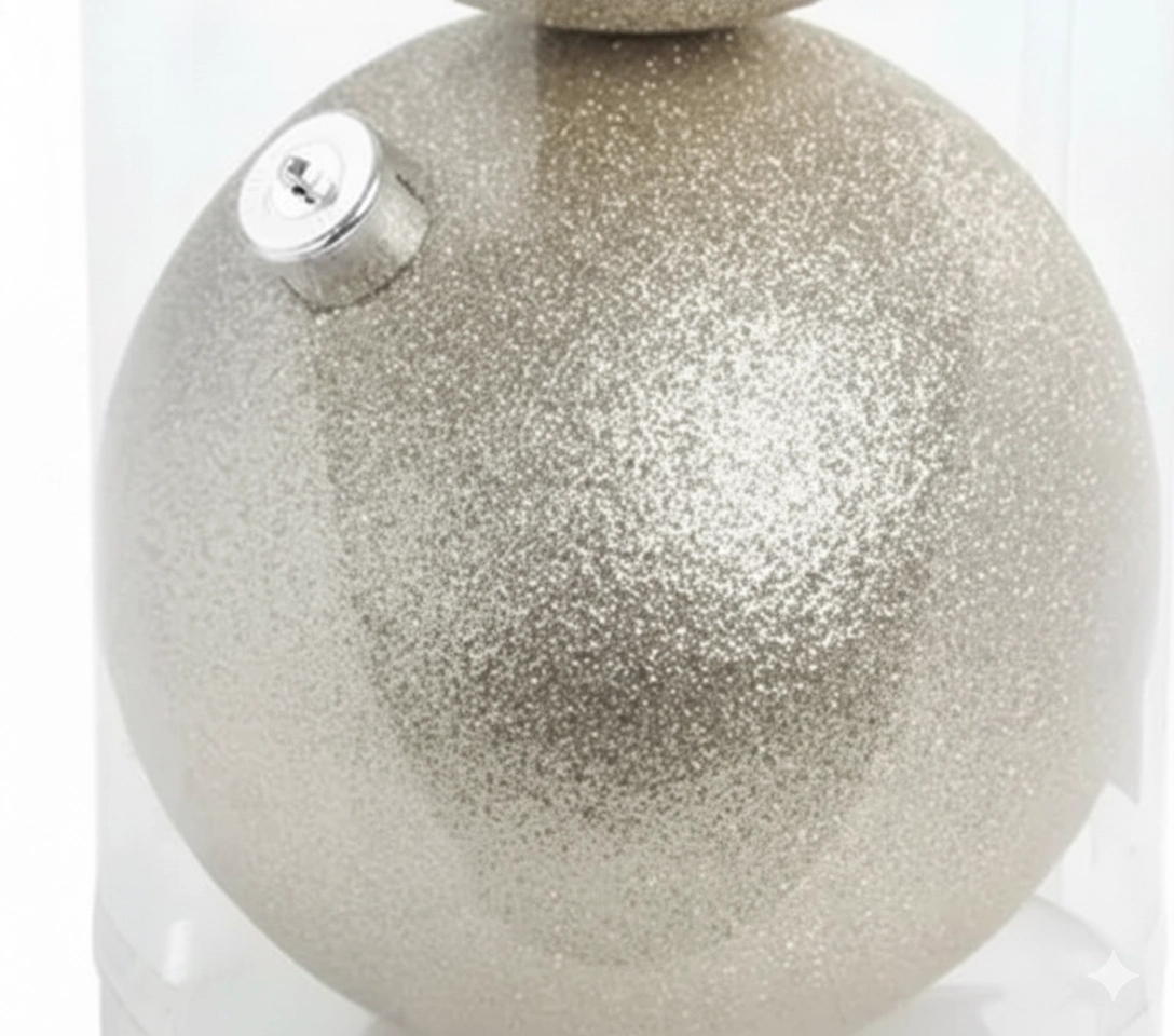Bola C/glitter Champagne 15cm Cromus