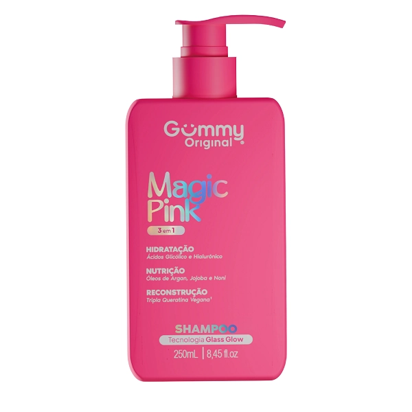 Shampoo 3 Em 1 Gummy Magic Pink 250ml
