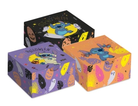 Caixa P/doce Stitch Halloween Sortido 8,5x8,5x3,5 Cromus