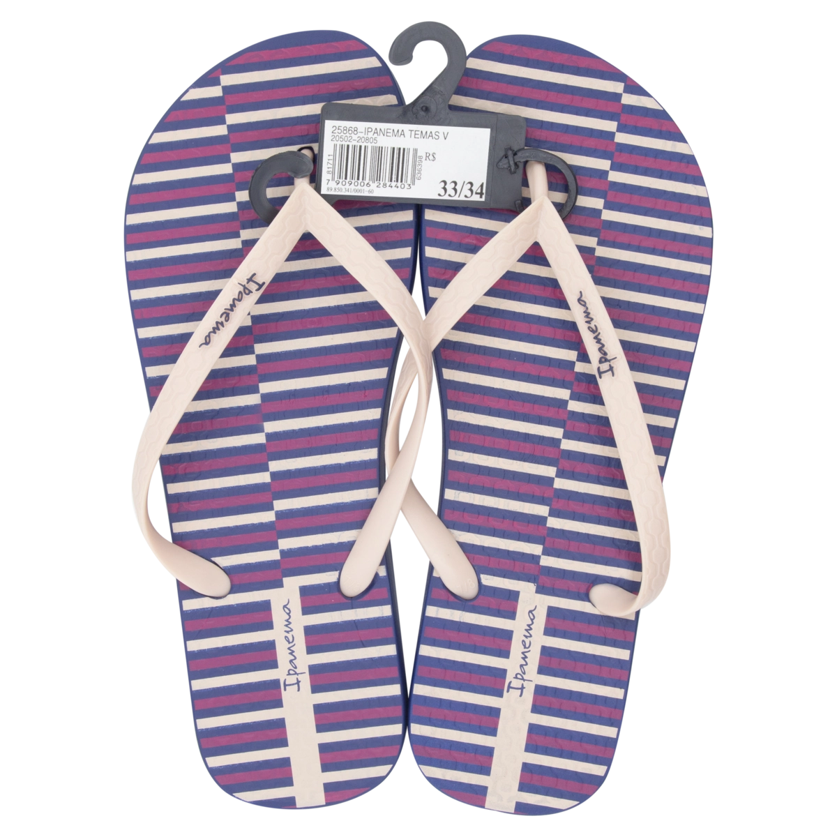 Sandália Azul E Rosa Temas V Ipanema N 33/34