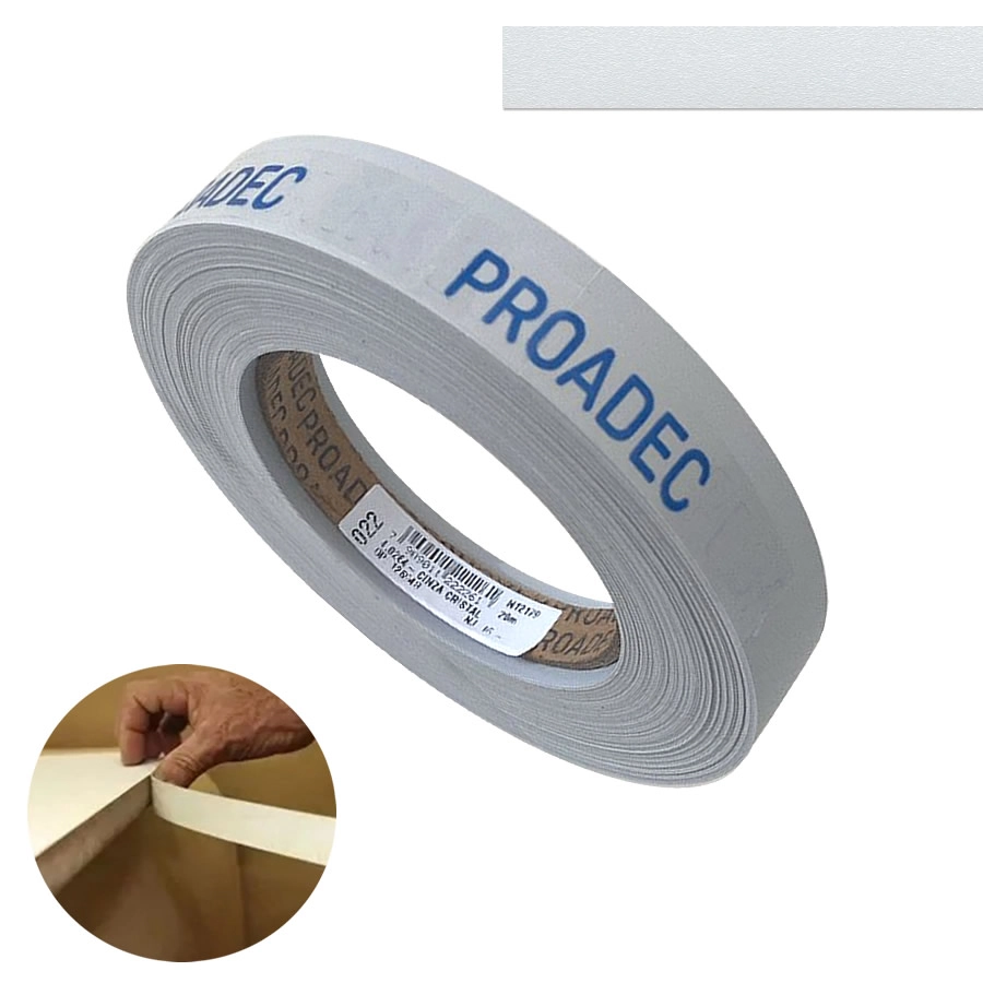 Fita De Borda Pvc Cinza Cristal Tx 22mm X 20m Proadec