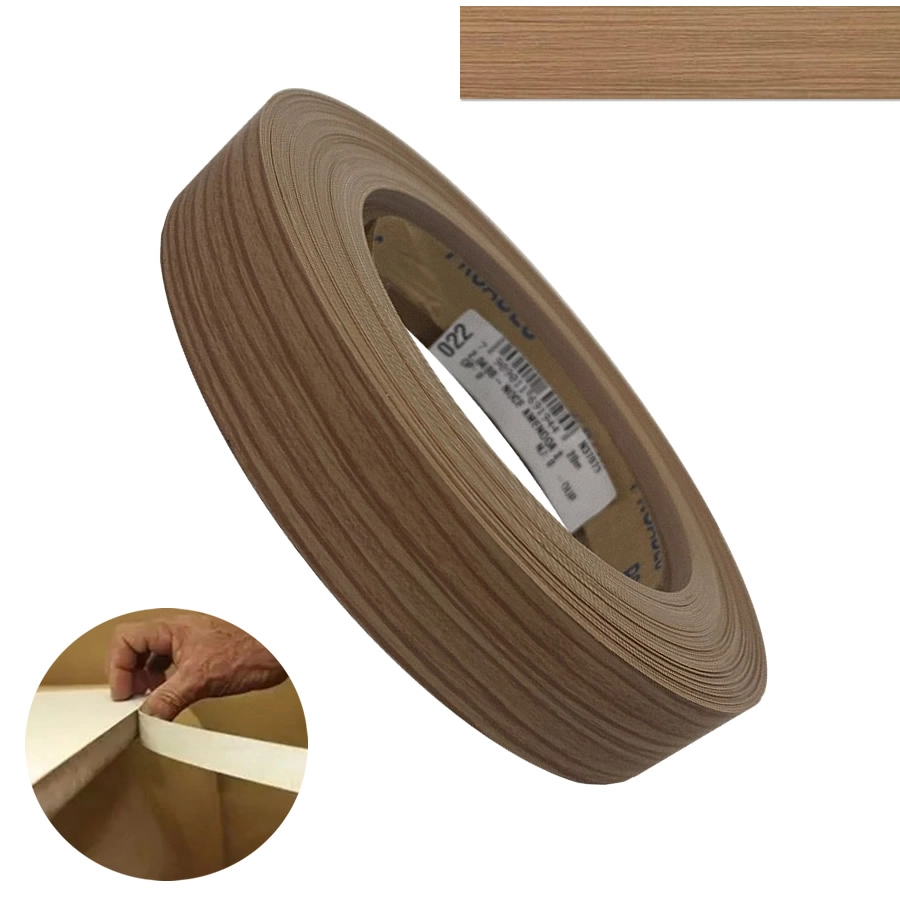 Fita De Borda Pvc Noce Amendoa 22mm X 20m Proadec