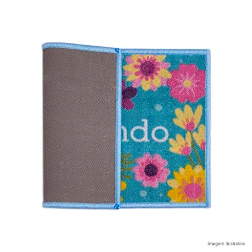 Tapete Kapazi Cleankasa Flower Bem Vindo 40x60cm Un