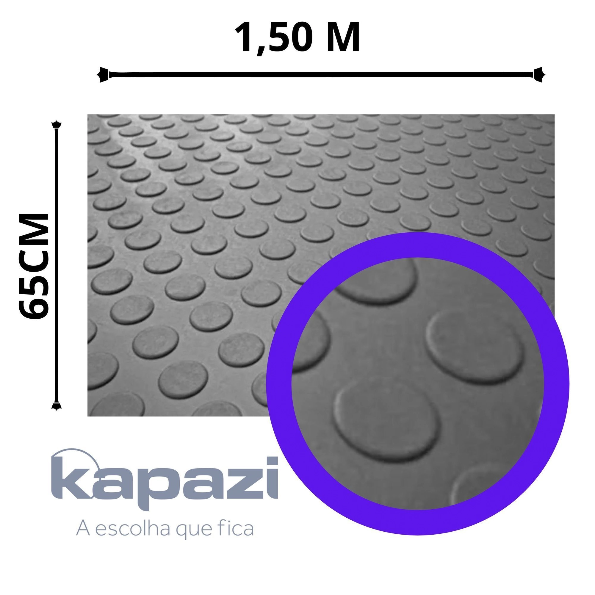 Piso Laminado Emborrachado Moeda 65cmx150cm Kapazi