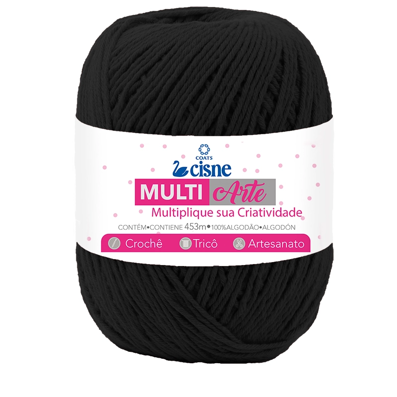 Linha Para Artesanato Cisne Multiarte Preto