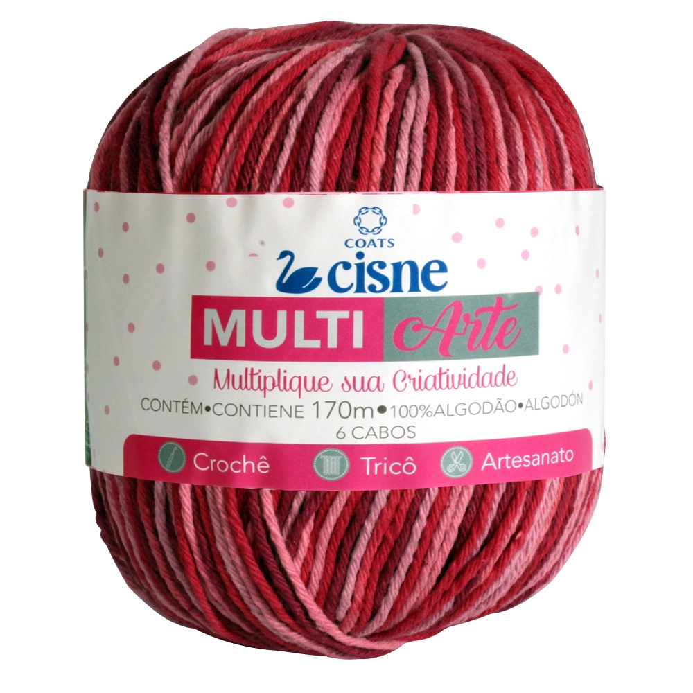 Linha Para Artesanato Cisne Multiarte Vermelho