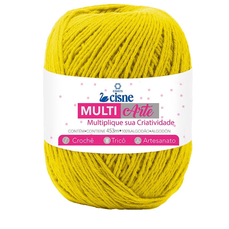 Linha Para Artesanato Cisne Multiarte Amarelo 01
