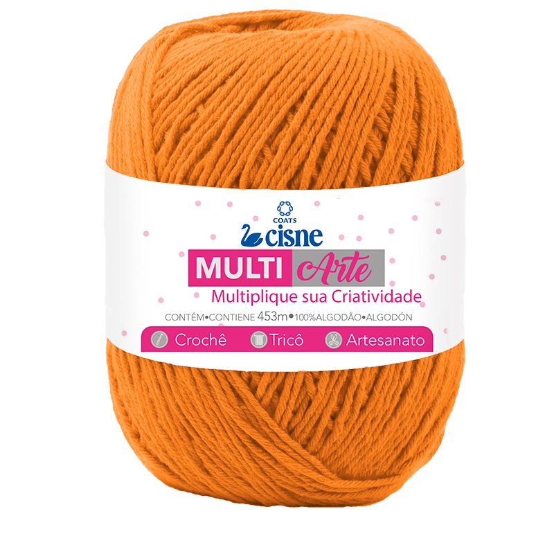 Linha Para Artesanato Cisne Multiarte Laranja