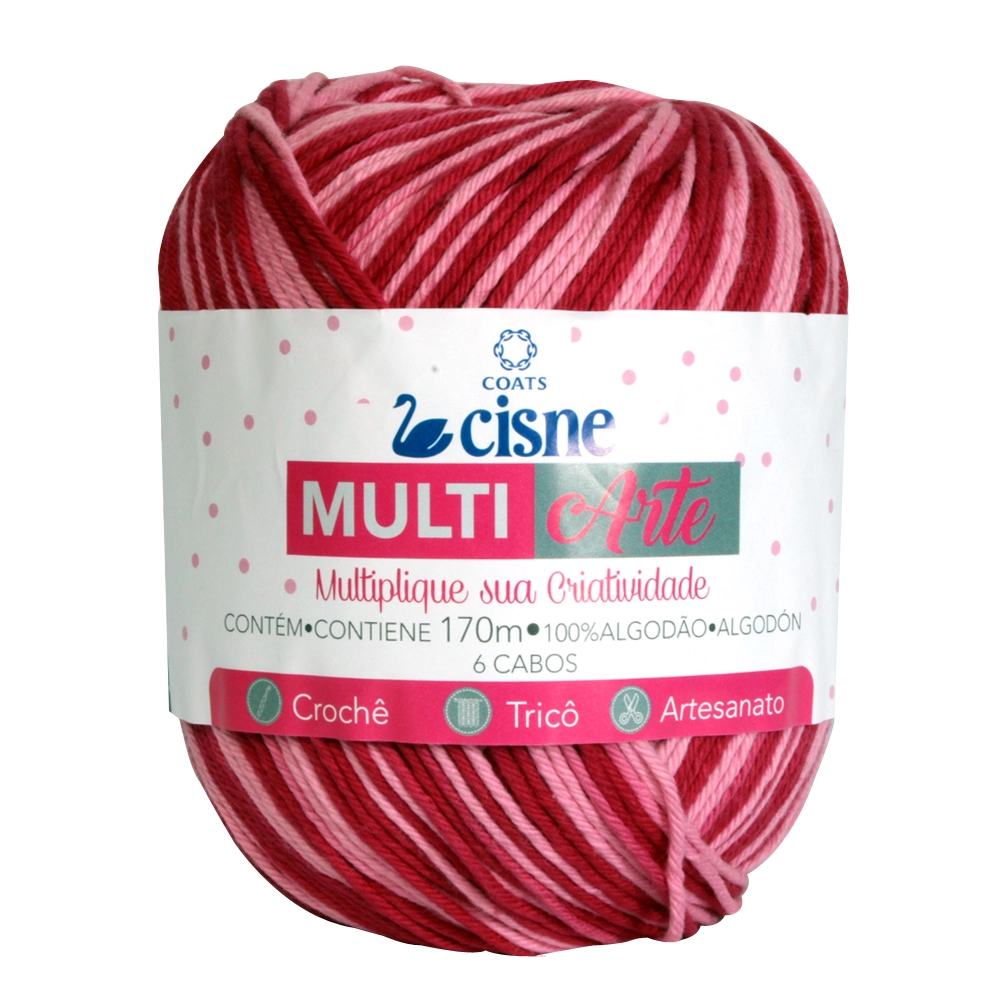 Linha Para Artesanato Cisne Multiarte Verm/rosa