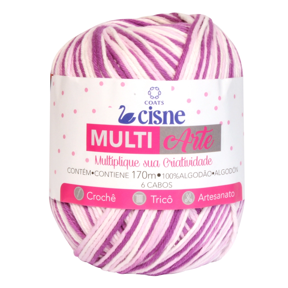 Linha Para Artesanato Cisne Multiarte Roxo/rosa 01