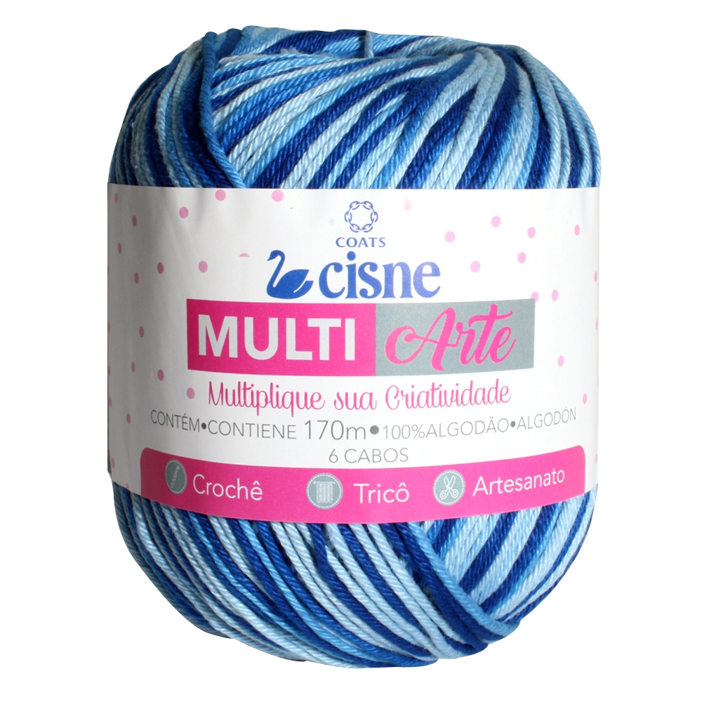 Linha Para Artesanato Cisne Multiarte Azl Cl/ Azl Esc