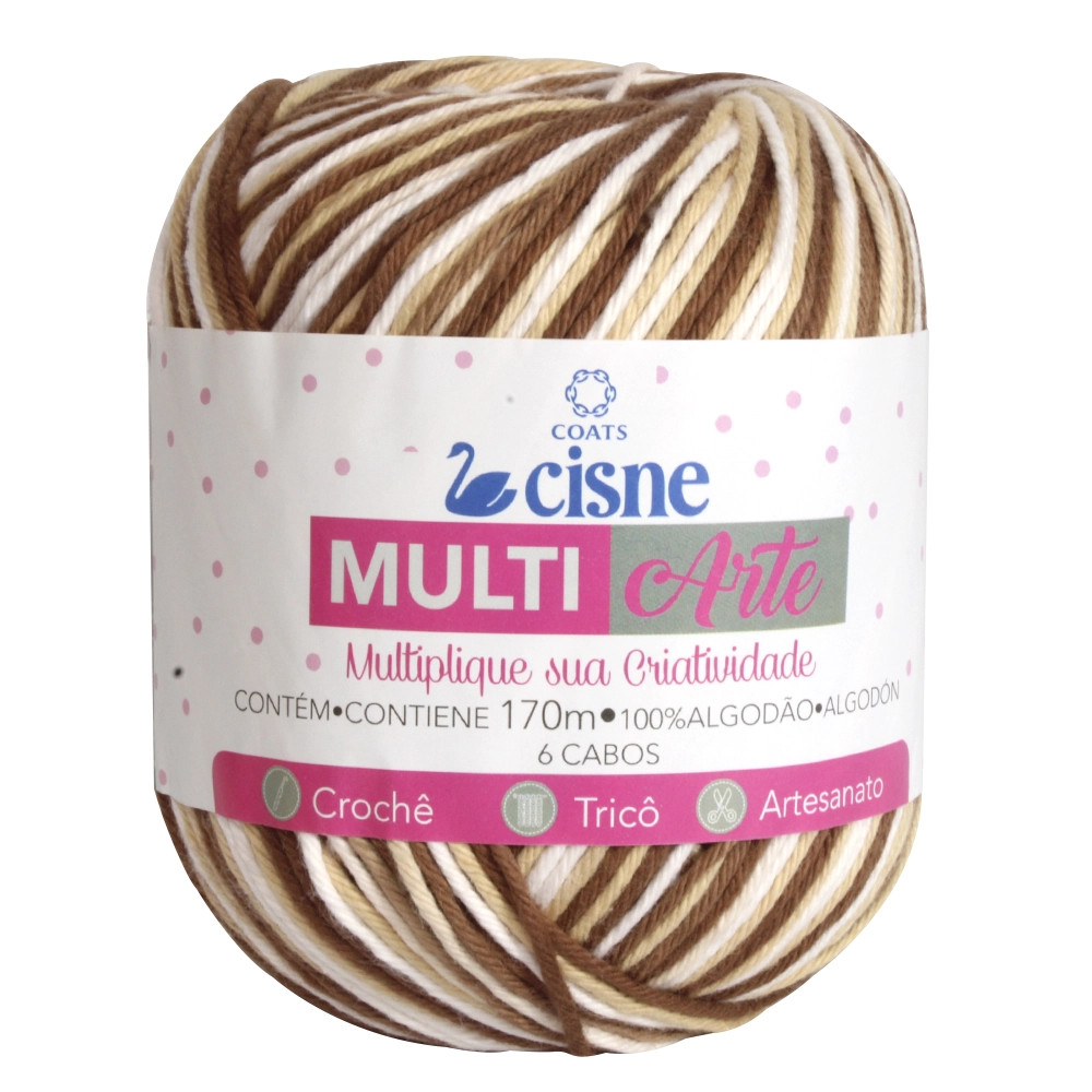 Linha Para Artesanato Cisne Multiarte Cru/marrom