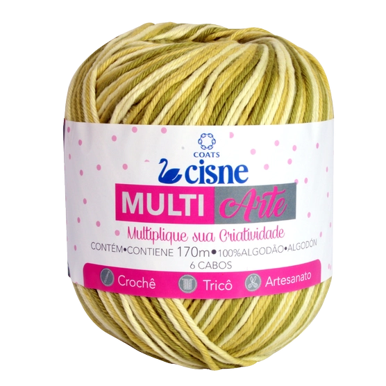 Linha Para Artesanato Cisne Multiarte Verde/cru