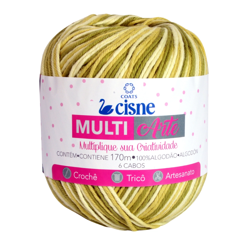 Linha Para Artesanato Cisne Multiarte Vrd/ova Vrd Lm