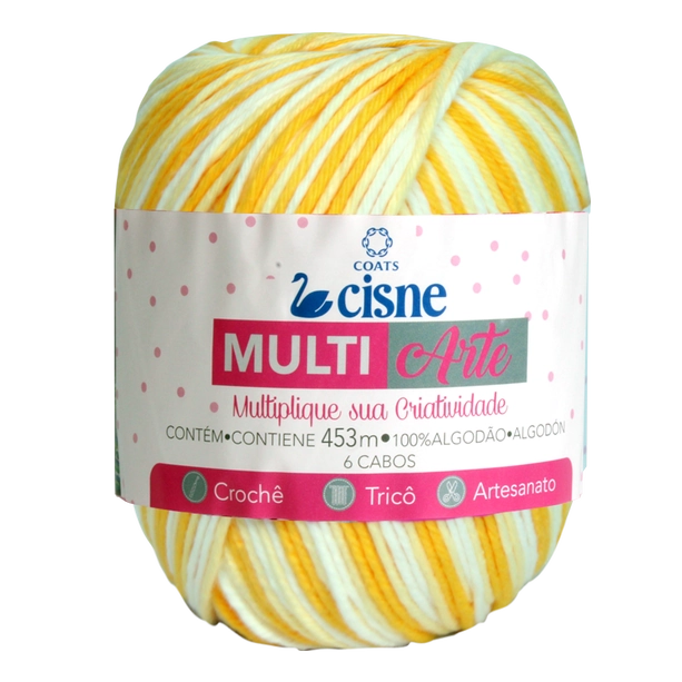 Linha Para Artesanato Cisne Multiarte Amarelo/cru