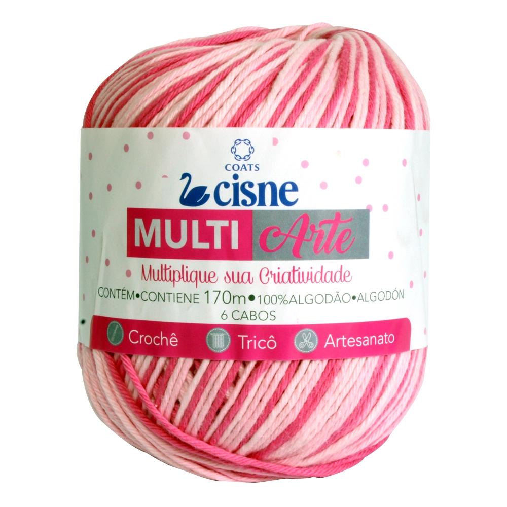 Linha Para Artesanato Cisne Multiarte Rosa/laranja