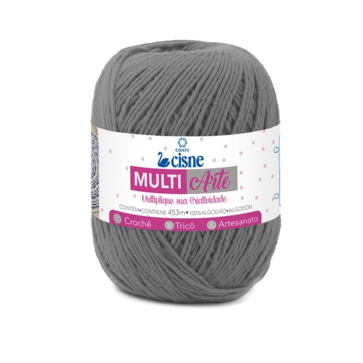 Linha Para Artesanato Cisne Multiarte Cinza Médio