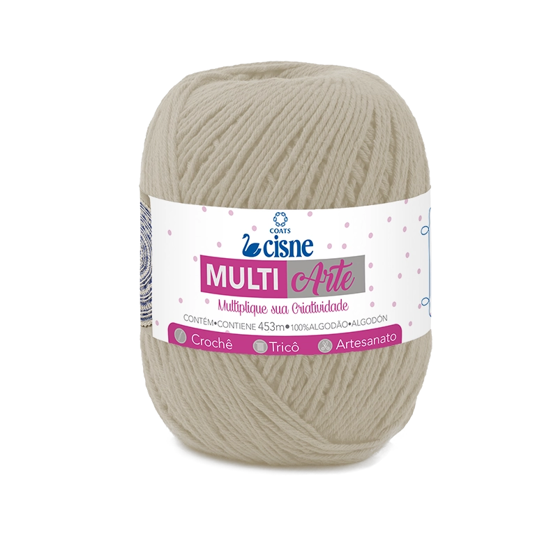 Linha Para Artesanato Cisne Multiarte Cinza Claro
