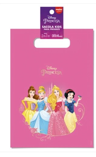 Sacola Kids Princesa C/4 22x31cm