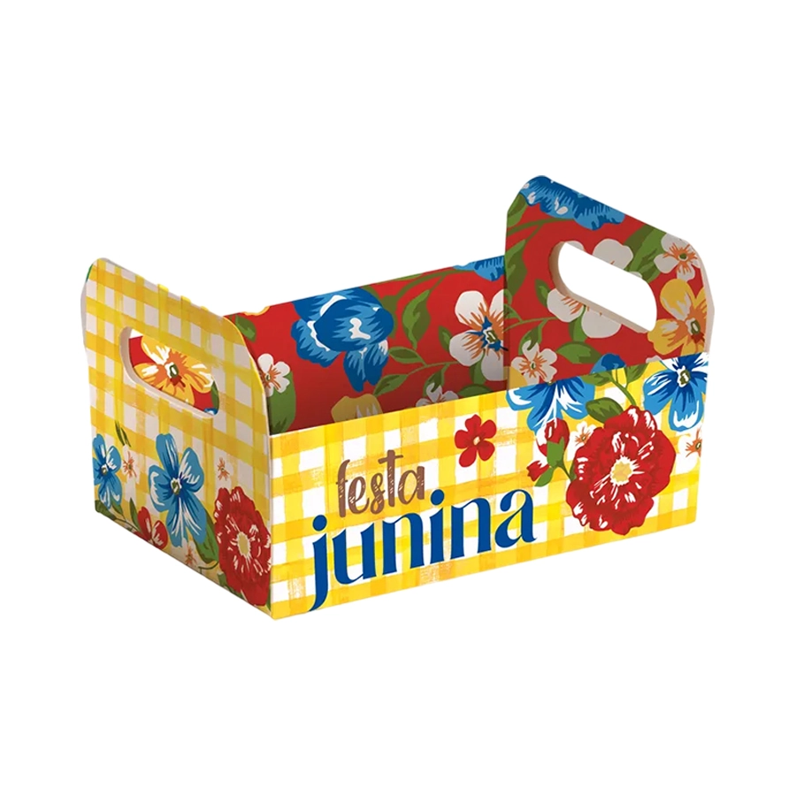 Caixote De Cartao Festa Junina Arraia M 22x15x8 Ref.13006569