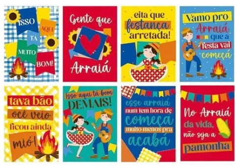 Cartaz Decor Festa Junina Arraia 25x35 C/8un Cromus